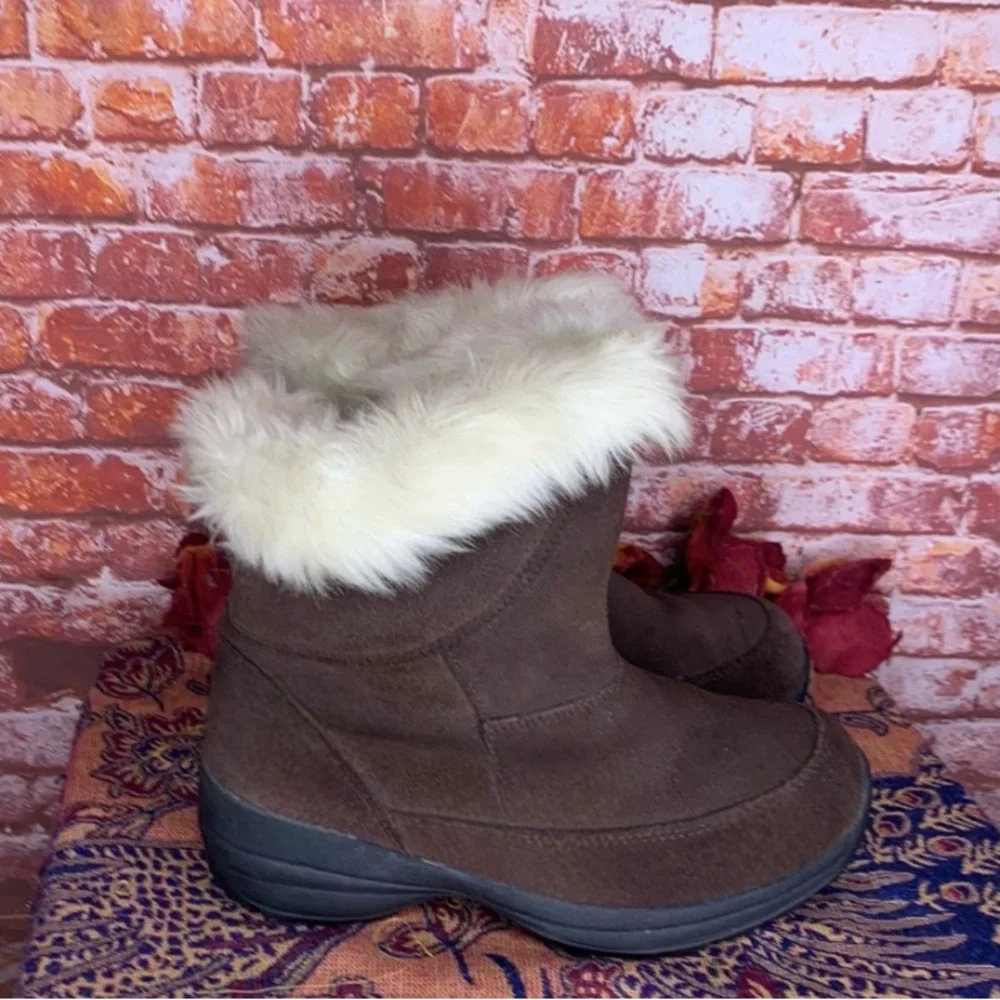 Sorel Chocolate Brown Waterproof Suede Fur Trimmed Northern Lite Ski Boo…